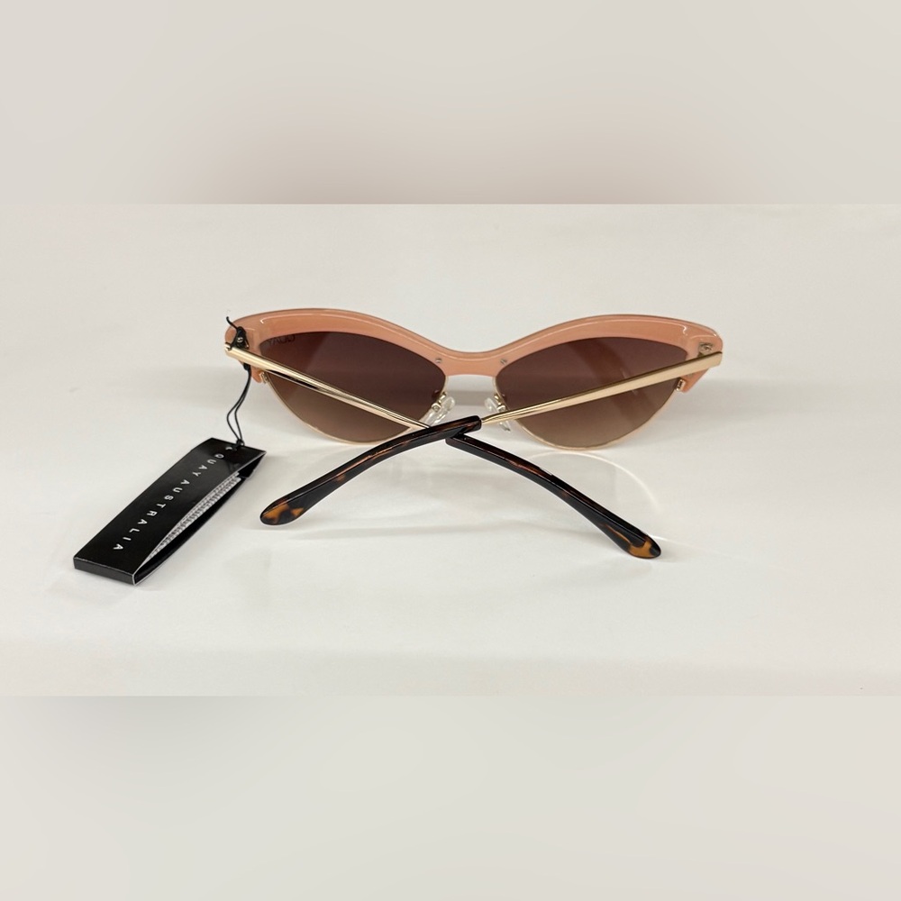 QUAY AUSTRALIA ALL NIGHT PEACH PEARL / BROWN LENS SUNGLASSES - Picture 3 of 9